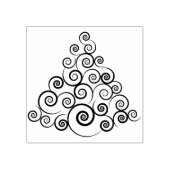 クリスマスツリーの渦巻きアートスタンプ ラバースタンプ (インプリント)
