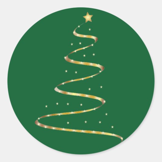 クリスマスツリーの渦巻き ラウンドシール (正面)