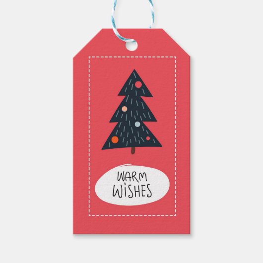 クリスマスツリーの温かい願い ギフトタグ (正面)