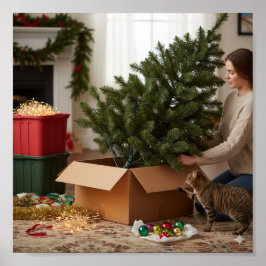 クリスマスツリーの準備 ポスター