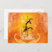 クリスマスツリーの漫画キリン シーズンポストカード (正面/裏面)