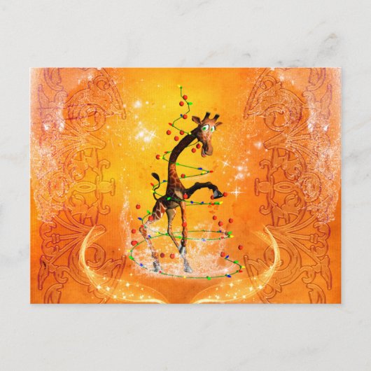 クリスマスツリーの漫画キリン シーズンポストカード (正面)