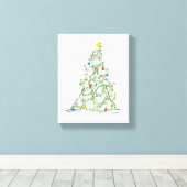 クリスマスツリーの猫ちゃんバイサンドラボイントン キャンバスプリント (インサイチュ (ウッドフロア))