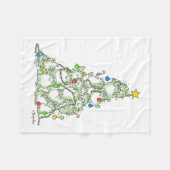 クリスマスツリーの猫ちゃんバイサンドラボイントン フリースブランケット (正面(横))