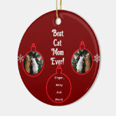 クリスマスツリーの猫 カスタマイズ  セラミックオーナメント (左)