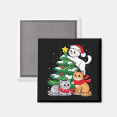 クリスマスツリーの猫 クリスマス マグネット (正面/裏面)