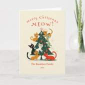 クリスマスツリーの猫 シーズンカード (正面)