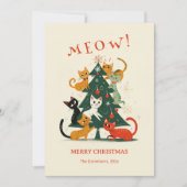 クリスマスツリーの猫 シーズンカード (正面)