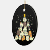 クリスマスツリーの猫 セラミックオーナメント (左)
