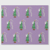 クリスマスツリーの猫 ラッピングペーパー (フラット)