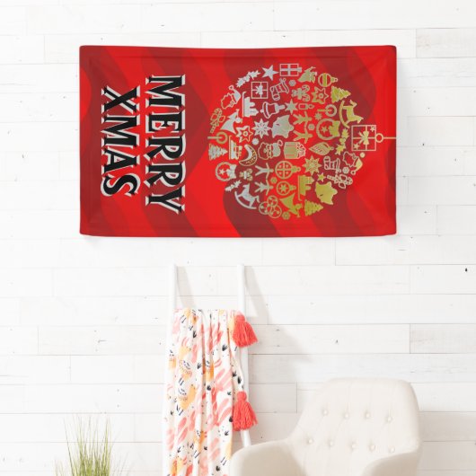 クリスマスツリーの球のオーナメント + あなたのアイディア 横断幕 (インサイチュ)