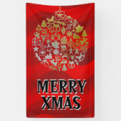 クリスマスツリーの球のオーナメント + あなたのアイディア 横断幕 (縦)