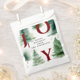 クリスマスツリーの田舎風の緑のクリスマスの赤い喜び フェイバーバッグ