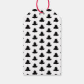 クリスマスツリーの白黒のタイのギフトラベル ギフトタグ (裏面)