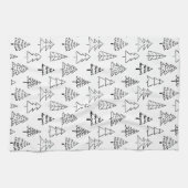 クリスマスツリーの白黒パターン キッチンタオル (横)