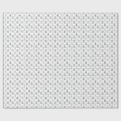 クリスマスツリーの白黒パターン ラッピングペーパー (フラット)