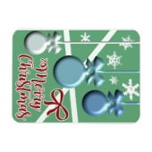 クリスマスツリーの祝祭グリーティングカード マグネット (横)