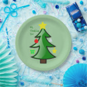 クリスマスツリーの素敵な枝 ペーパープレート (パーティー)