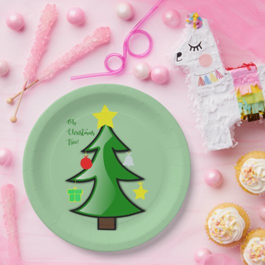 クリスマスツリーの素敵な枝 ペーパープレート (パーティー)