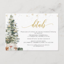 クリスマスツリーの結婚式詳細同封カード