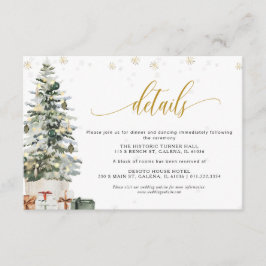 クリスマスツリーの結婚式詳細同封カード エンクロージャーカード