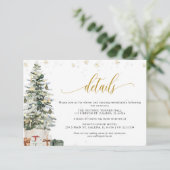 クリスマスツリーの結婚式詳細同封カード エンクロージャーカード (スタンド正面)