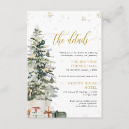クリスマスツリーの結婚式詳細同封カード エンクロージャーカード
