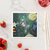 クリスマスツリーの絵画猫 スタンダードカクテルナプキン (インサイチュ)