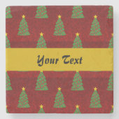 クリスマスツリーの継ぎ目のない模様 ストーンコースター (正面)