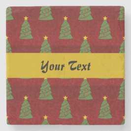 クリスマスツリーの継ぎ目のない模様 ストーンコースター