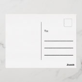 クリスマスツリーの緑と白の動きのお知らせ 箔シーズンポストカード (裏面)