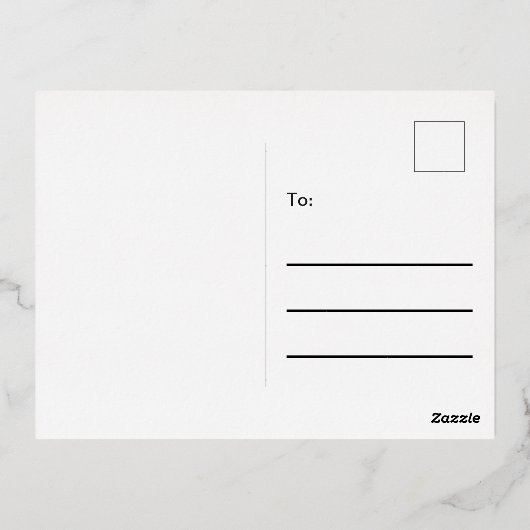 クリスマスツリーの緑と白の動きのお知らせ 箔シーズンポストカード (裏面)