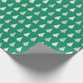 クリスマスツリーの緑のパターン ラッピングペーパー (角)