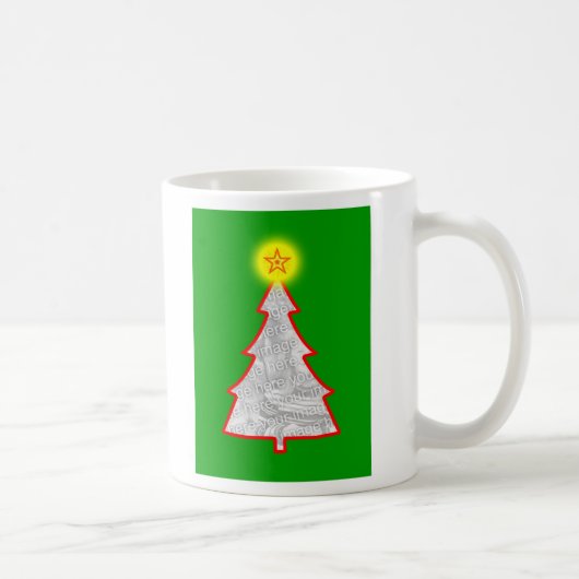 クリスマスツリーの緑の写真フレーム コーヒーマグカップ (右)