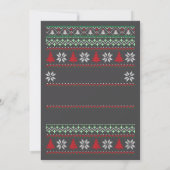 クリスマスツリーの編み込み雪の結晶 招待状 (裏面)