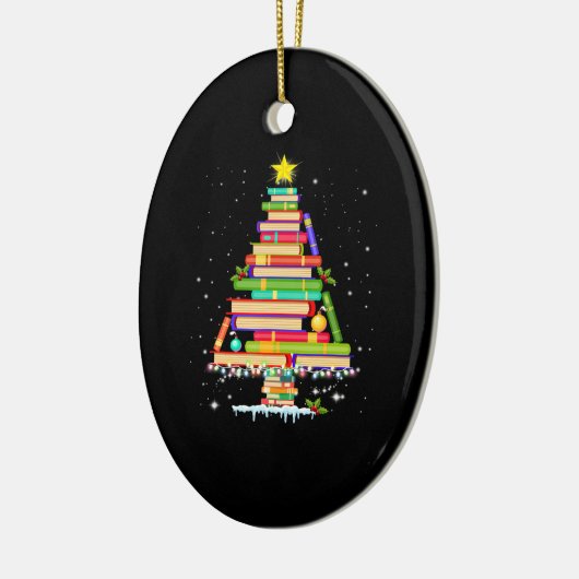 クリスマスツリーの聖降誕祭の聖降誕祭図書館を予約する セラミックオーナメント (左)