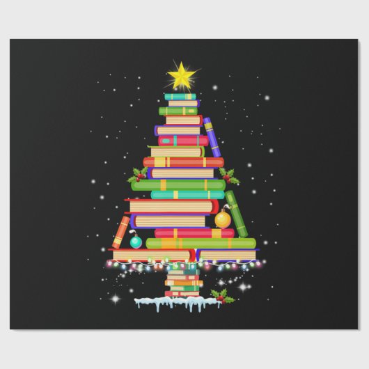 クリスマスツリーの聖降誕祭の聖降誕祭図書館を予約する ラッピングペーパー (フラット)