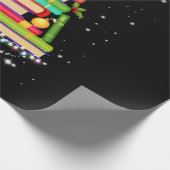 クリスマスツリーの聖降誕祭の聖降誕祭図書館を予約する ラッピングペーパー (角)