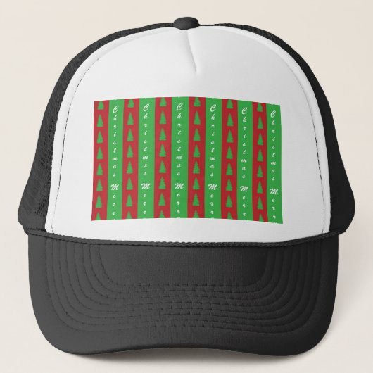 クリスマスツリーの背景パターン キャップ (正面)