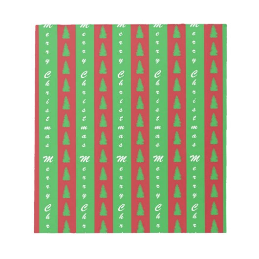 クリスマスツリーの背景パターン ノートパッド (正面)