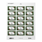 クリスマスツリーの背景(ラベル付き) ラベル (フルシート)