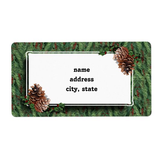 クリスマスツリーの背景(ラベル付き) ラベル (正面)