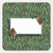 クリスマスツリーの背景(ラベル付き) 長方形シール (正面)