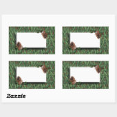 クリスマスツリーの背景(ラベル付き) 長方形シール (シート)