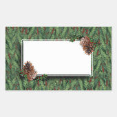 クリスマスツリーの背景(ラベル付き) 長方形シール (正面)