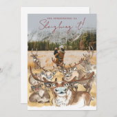 クリスマスツリーの背景 灰色のホリデー写真カード シーズンカード (正面/裏面)