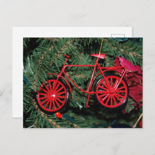 クリスマスツリーの自転車オーナメント ポストカード (正面/裏面)