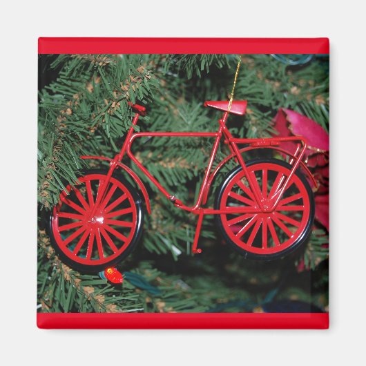 クリスマスツリーの自転車オーナメント マグネット (正面)