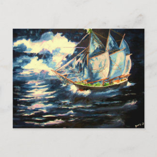 クリスマスツリーの船 シーズンポストカード