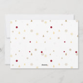 クリスマスツリーの花とタイポグラフィクリスマス シーズンカード (裏面)